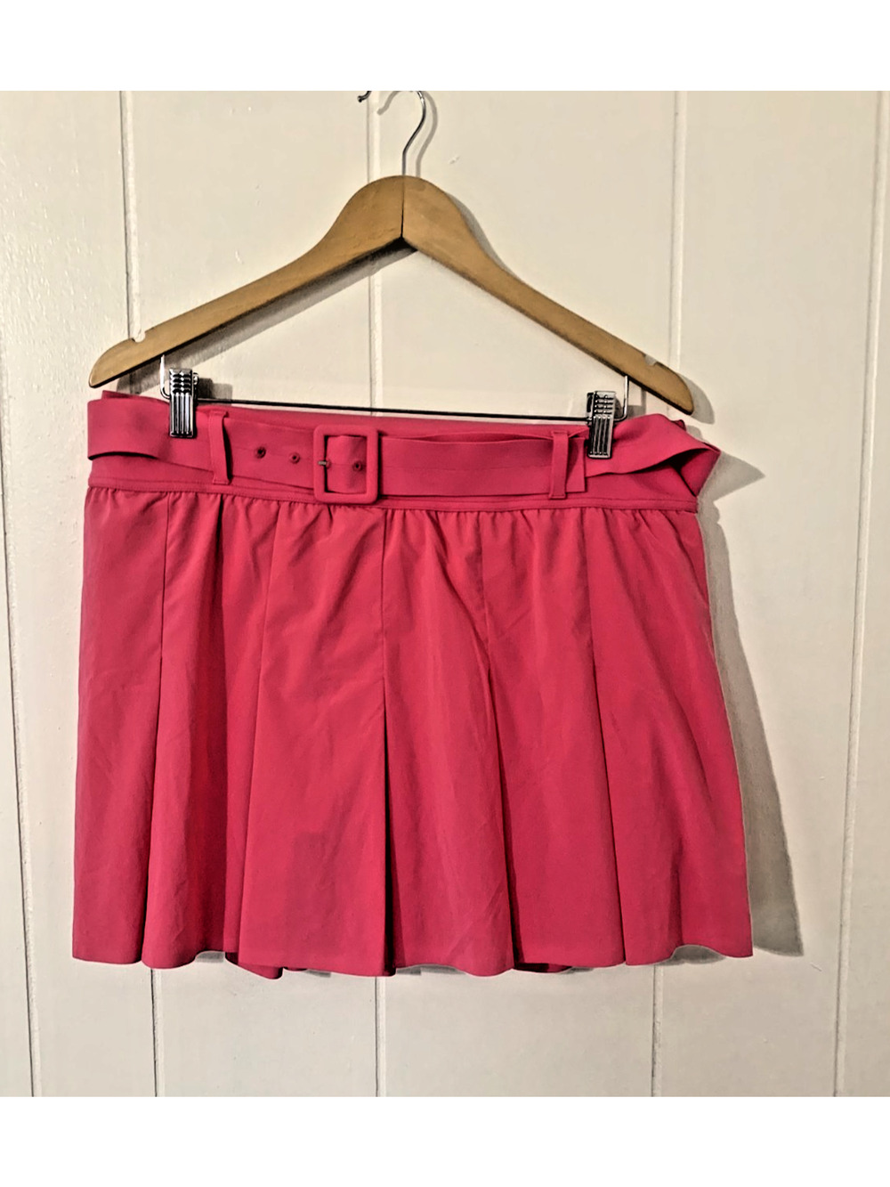 Offline by Aerie Belted Pleated Tennis Skirt Pink XL Pockets PIckleball Gorpcore
